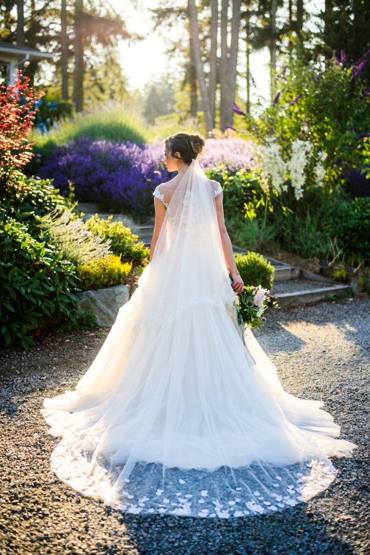 Bridal Gown in Lavender Field Kristen Borelli Photography