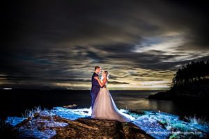 Gorgeous Water Shot of Newlyweds Ocean View West Coast Weddings Magazine