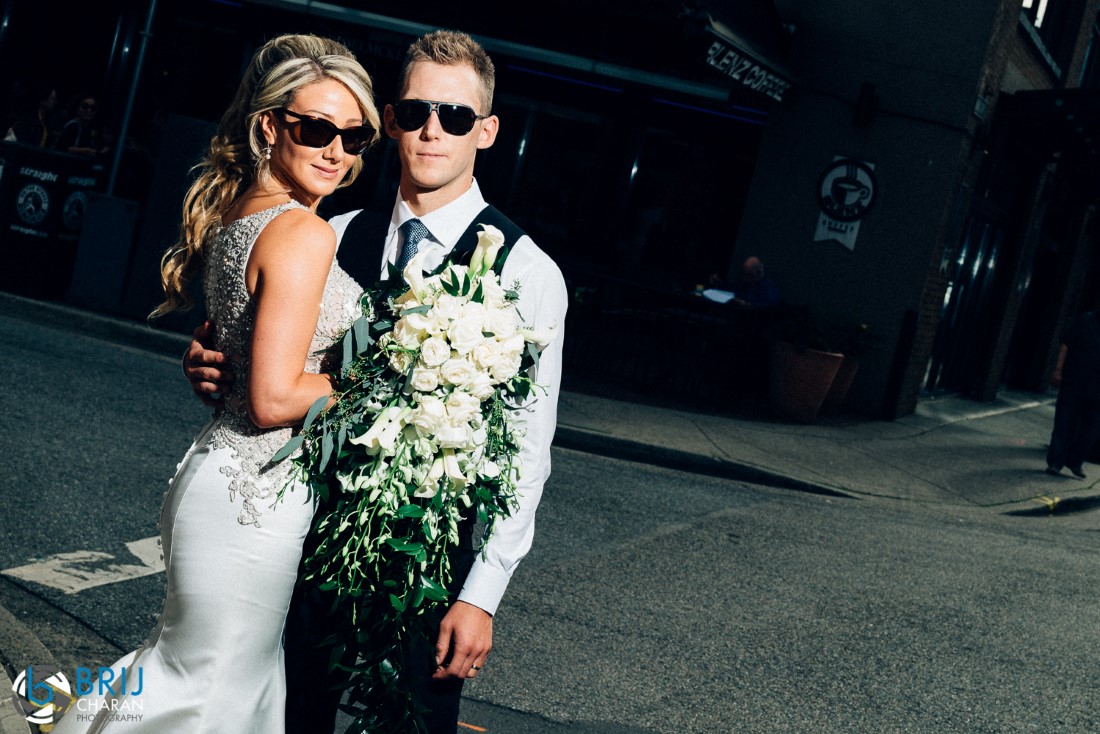 Bride and Groom in Sunglasses Styled Session Vancouver