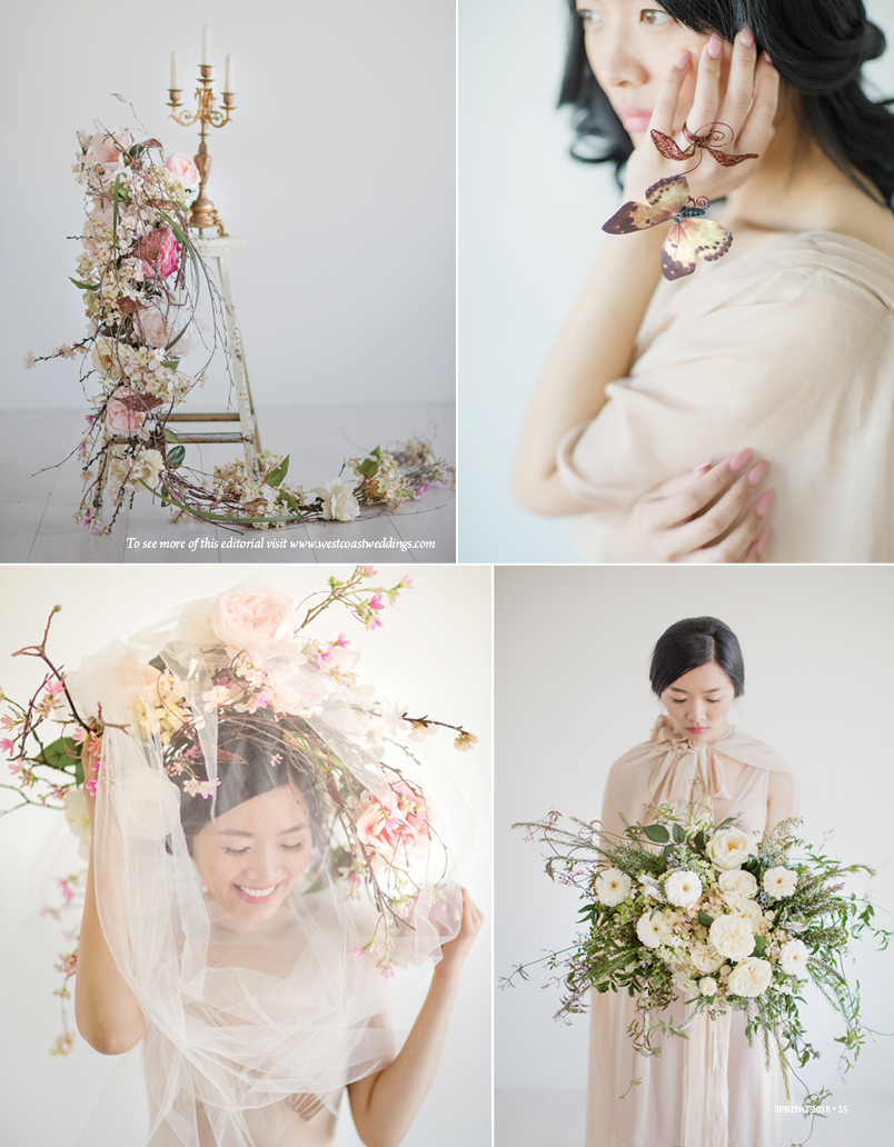 Botanical Asian Bride with Maru Photography Deborah Lee Designs West Coast Weddings Magazine