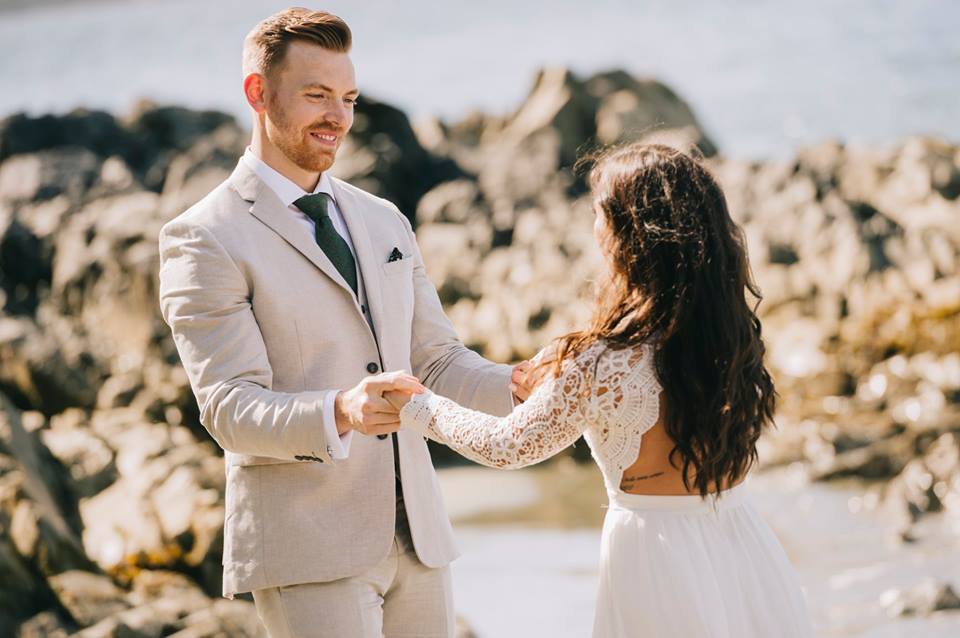 Tofino Elopment Couple dancing on the beach Vancouver Island Wedding Magazine