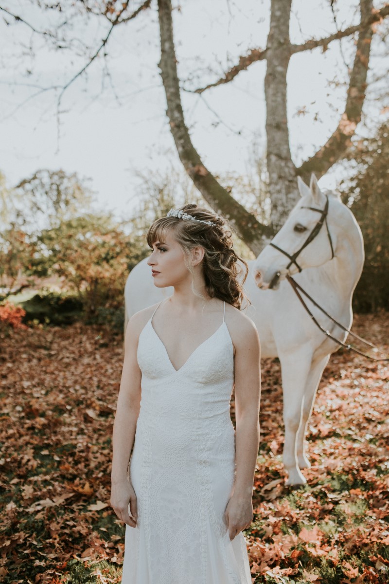 Game of Thrones Wedding Styled Shoot with Bride and White Horse by Kyle Joinson Photography