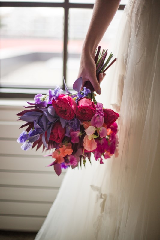 Pink and Purple Bride Bouquet by Karen Wazny Vancouver Wedding Magazine