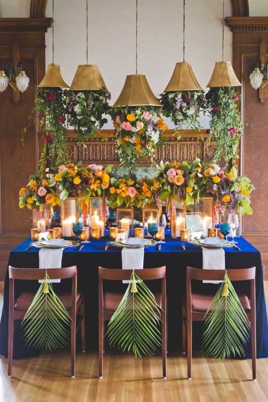 Wedding Reception Table Decor by Trend Decor with Linens by Fare La Fete