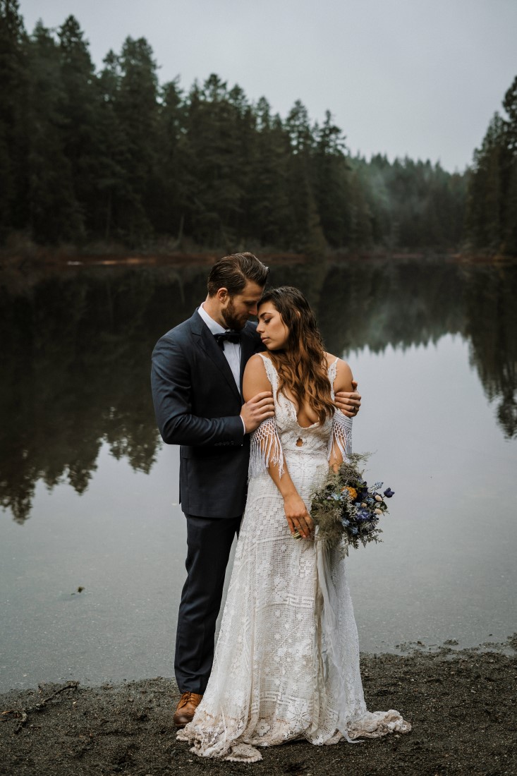 Vancouver Island elopement with Ingrid Rose bouquet 