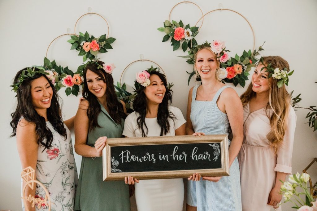 DIY Floral Crown Workshop Bridal Shower by Amber Leigh Photography