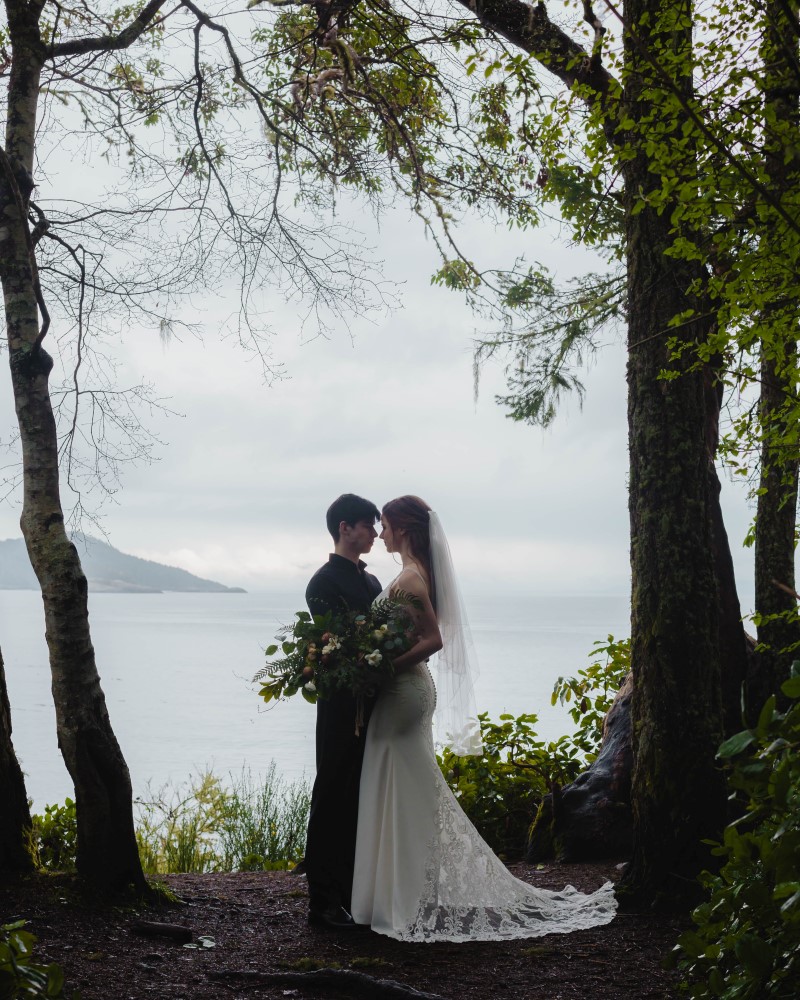 Newlyweds in fairytale forest setting by Megan Maundrell Photography