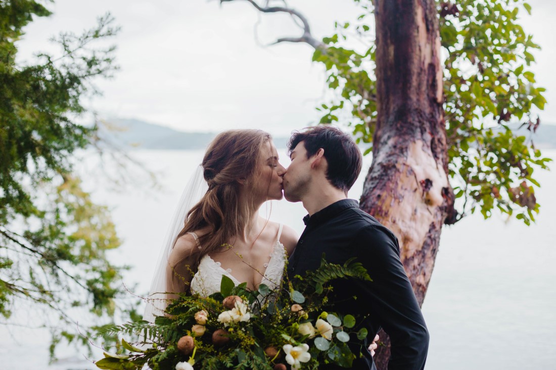 Enchanted Storybook Wedding kiss by Megan Maundrell Photography
