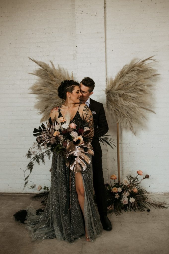 Industrial Chic Wedding flowers by Bespoke Blossoms Vancouver Island