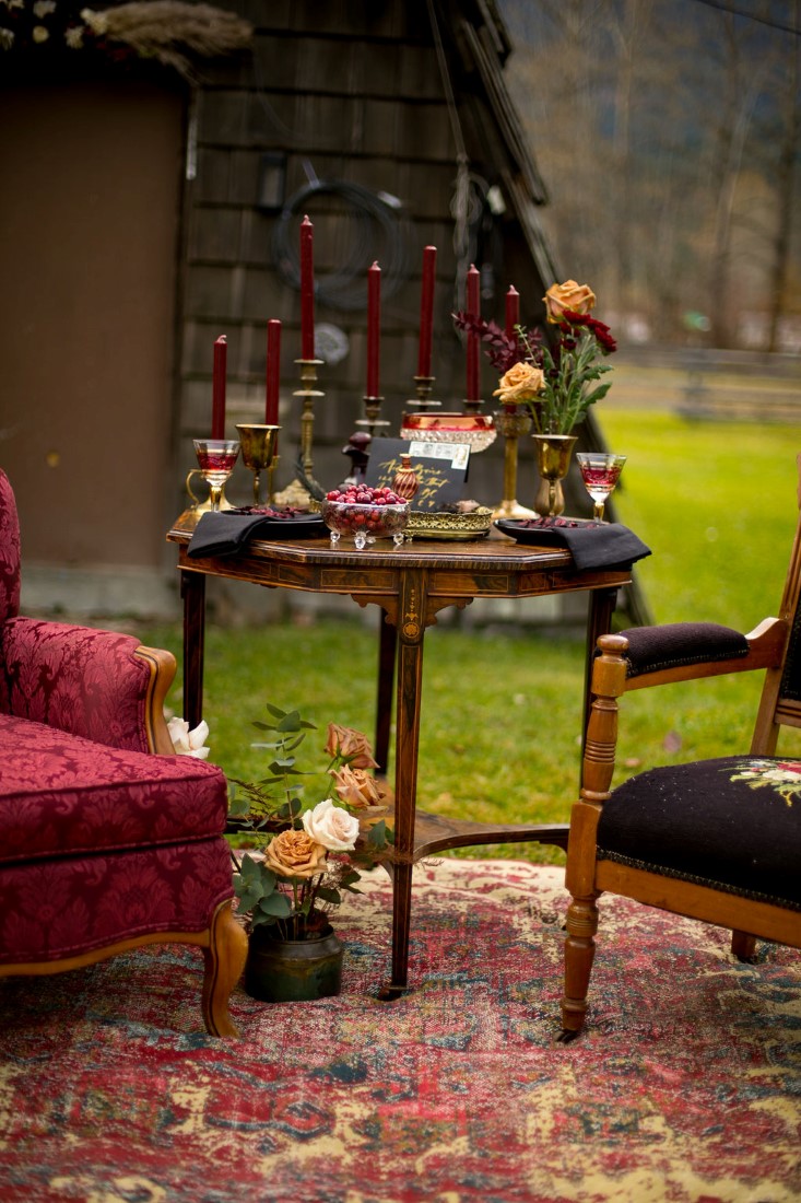 Furniture Grouping at Outdoor Wedding Shoot in Vancouver