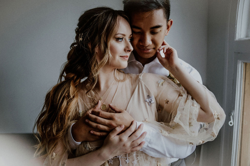 Astral Alignment Wedding Inspiration bride and groom by Sarah England Photography