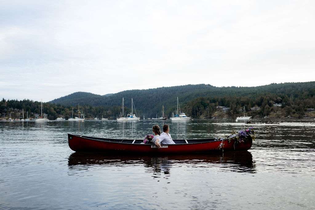 Adventure newlyweds canoe Vancouver Island's ocean edge by Amanda Reed