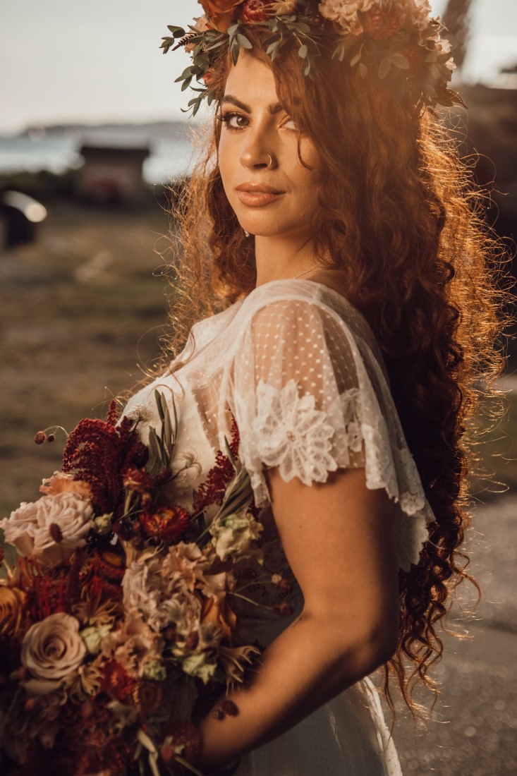 White lace bridal sleeves by The Dressy Attic Vancouver