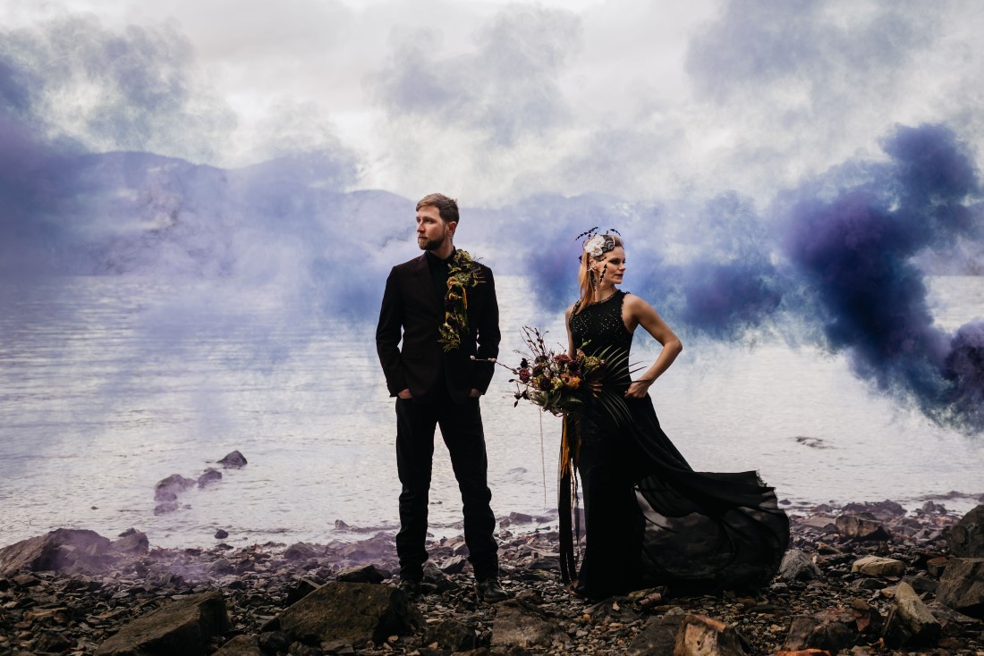 Leanne Sim Photography Blue Smoke Bomb Extraordinary & Unique Wedding Inspo