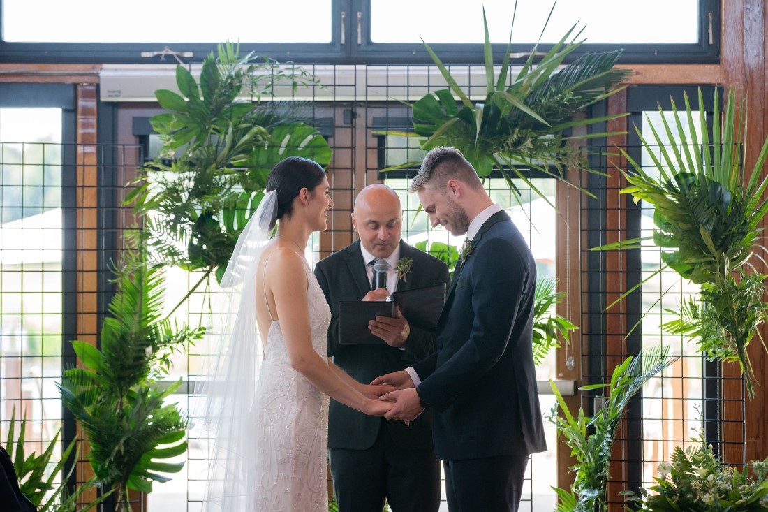 Patchwork Media Ceremony Gorgeous Green Wedding for Sydney + Travis