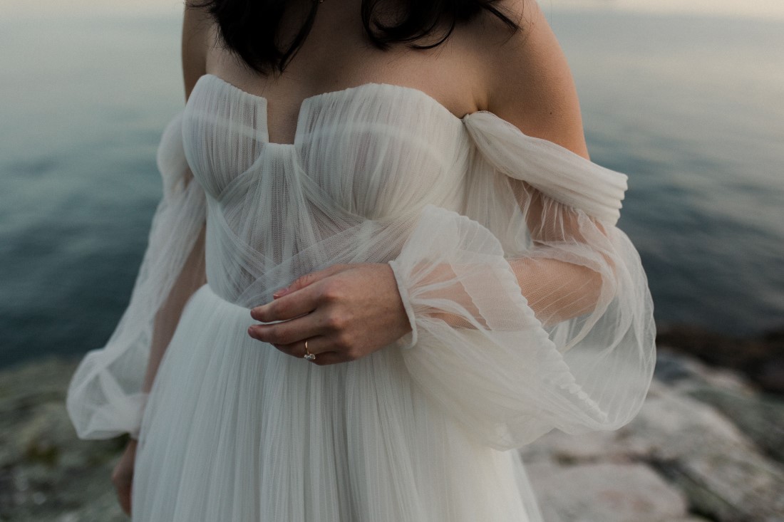 The Augusts Gown Details Seaside in the City Vancouver Wedding Inspiration