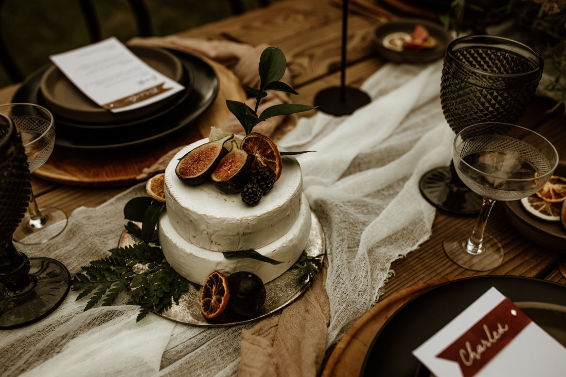 Perfect fig cake for rustic farm table wedding at Keating Farm