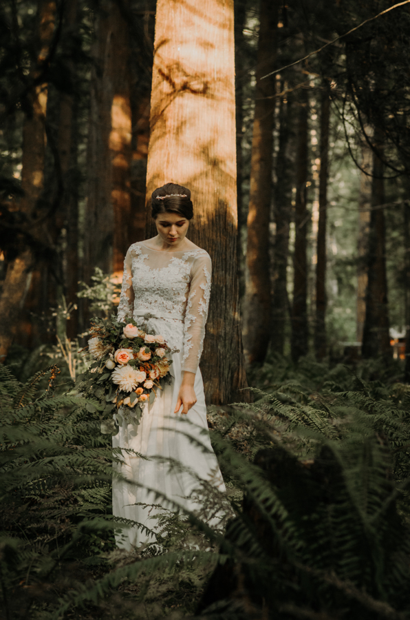 Forest Glam Inspiration Bride in the forest by Family Archive Photography