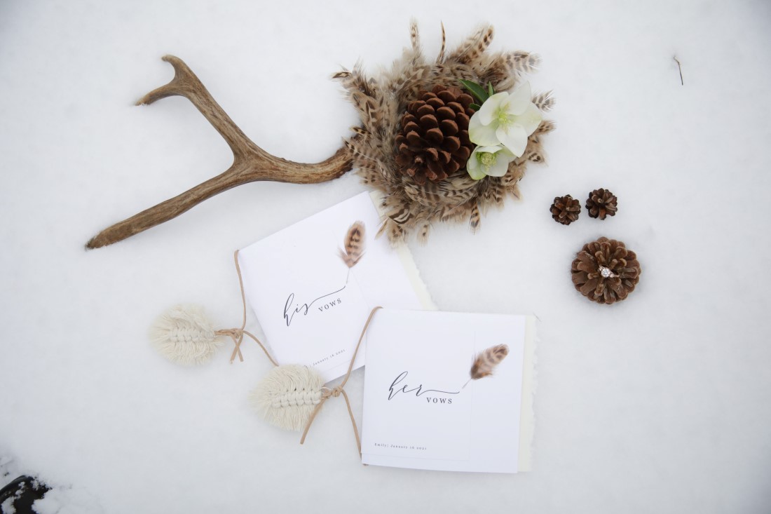 Winter Wedding Beauty Paper Suite with antlers