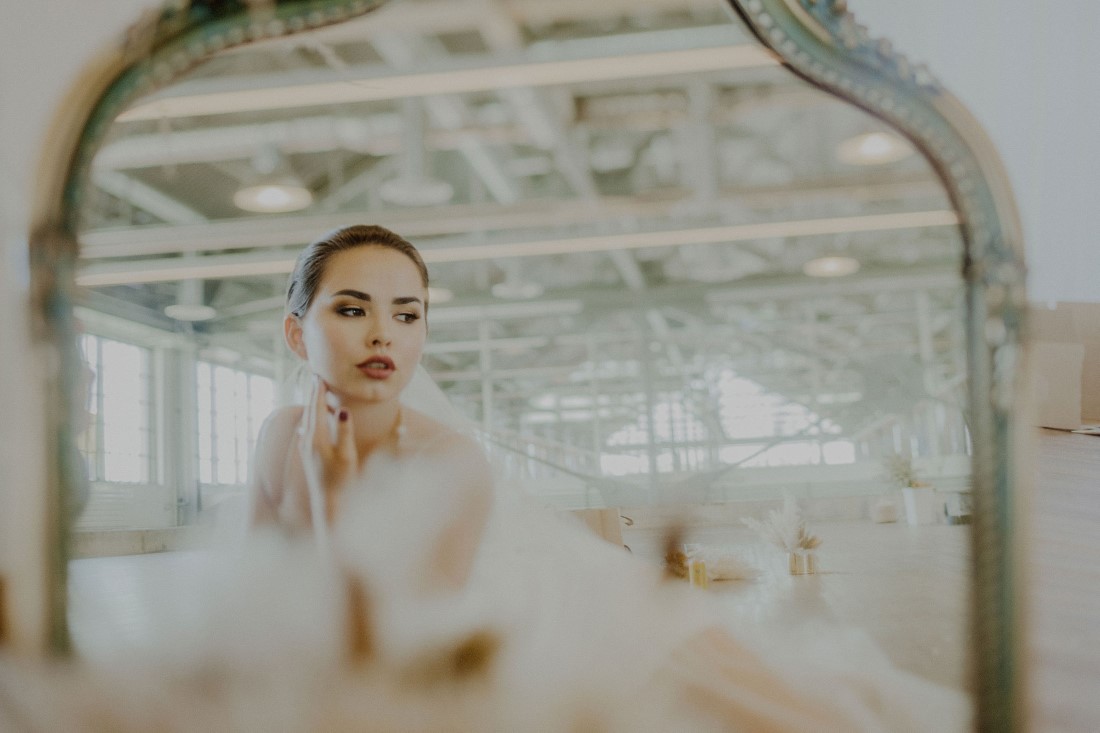 Bride with industrial vibe at The Wallace Vancouver