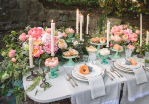 Blush Pink Romantic Wedding Garden Table by Deborah Lee Designs