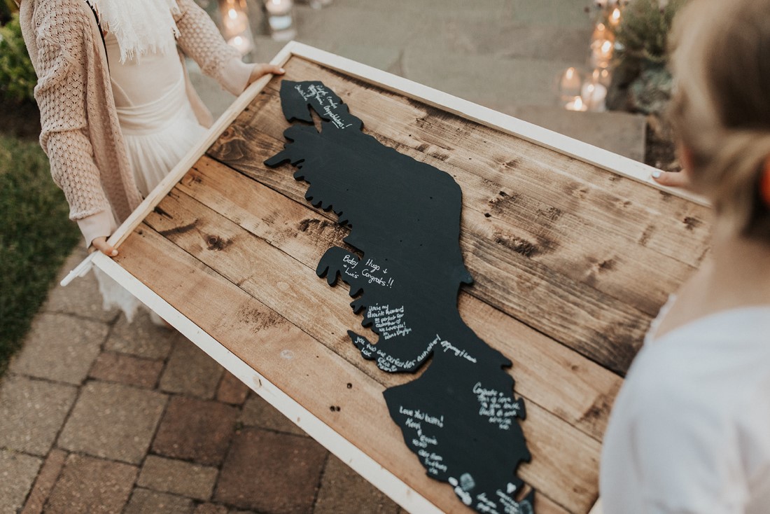 Map of Vancouver Island at wedding