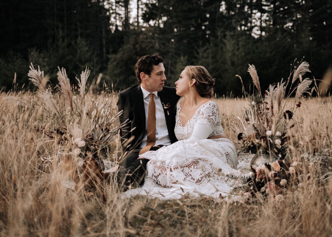 Fields of Gold Landscape Wedding framed Couple