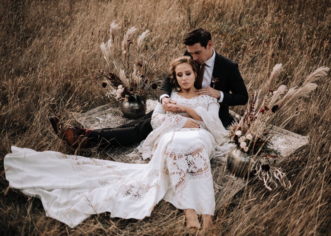 Fields of Gold Wedding Landscape Couple Repose