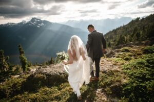 Sun rays and west coast mountains