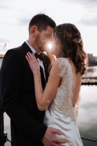 A sun kissed moment for newlyweds on Vancouver Island