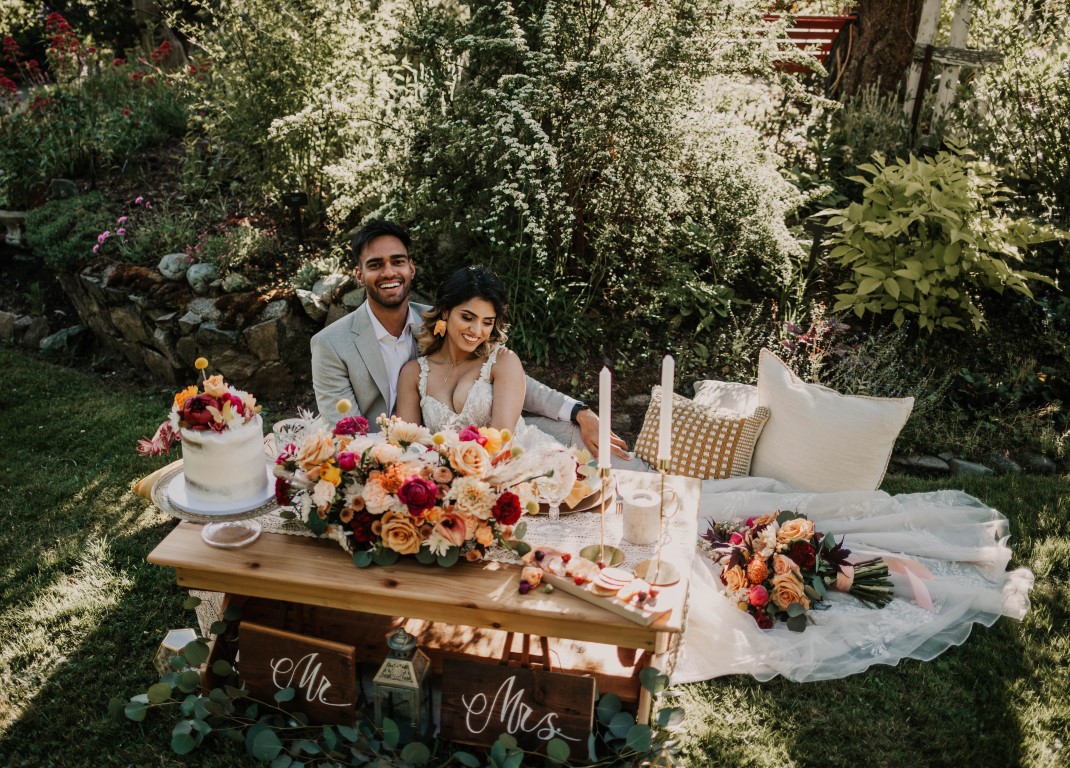 Pretty Picnic Elopement Couple