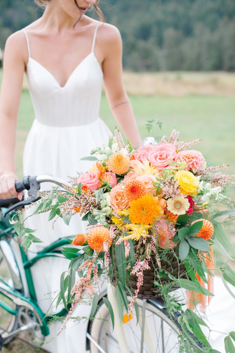 Somewhere Over The Rainbow Wedding Vintage Bicycle and Bouquet