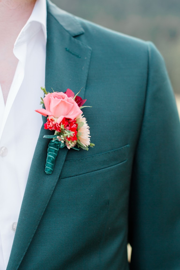 Somewhere Over The Rainbow Groom Boutonniere