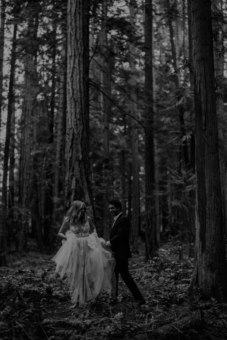 Newlyweds dance through the Vancouver Island forest