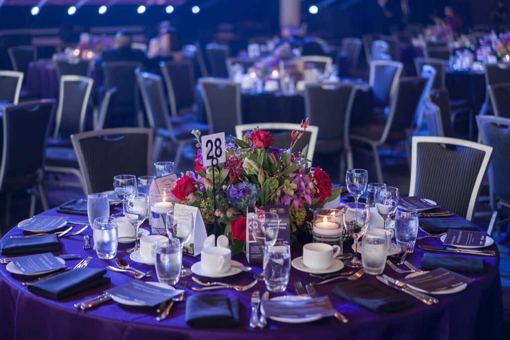 reception table floral arrangement by PROLINE Vancouver