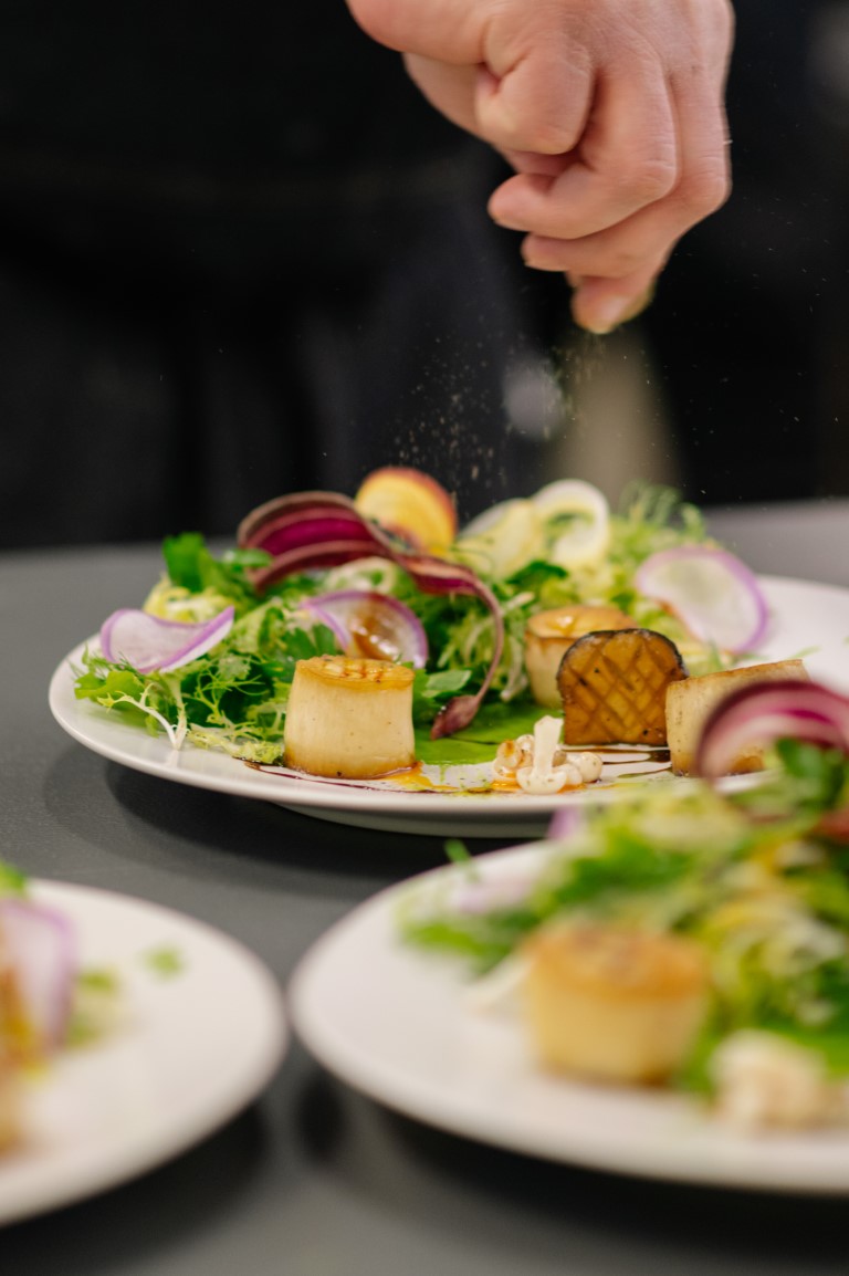 Delicious plated salads by Edge Catering Vancouver