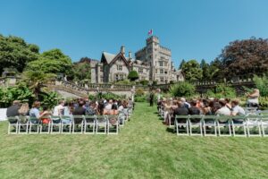 Outdoor ceremony at Hatley Castle