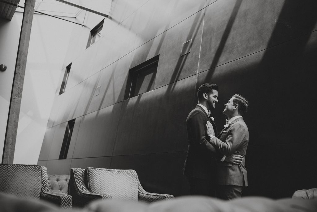 Grooms in black and white