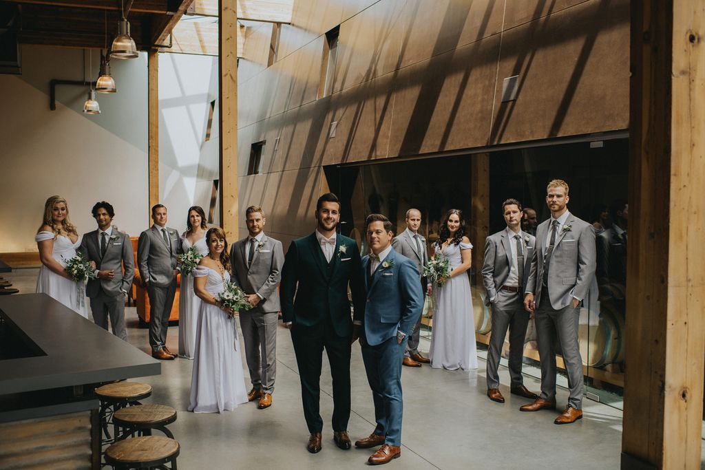 Wedding party for LGBTQ wedding in Kelowna