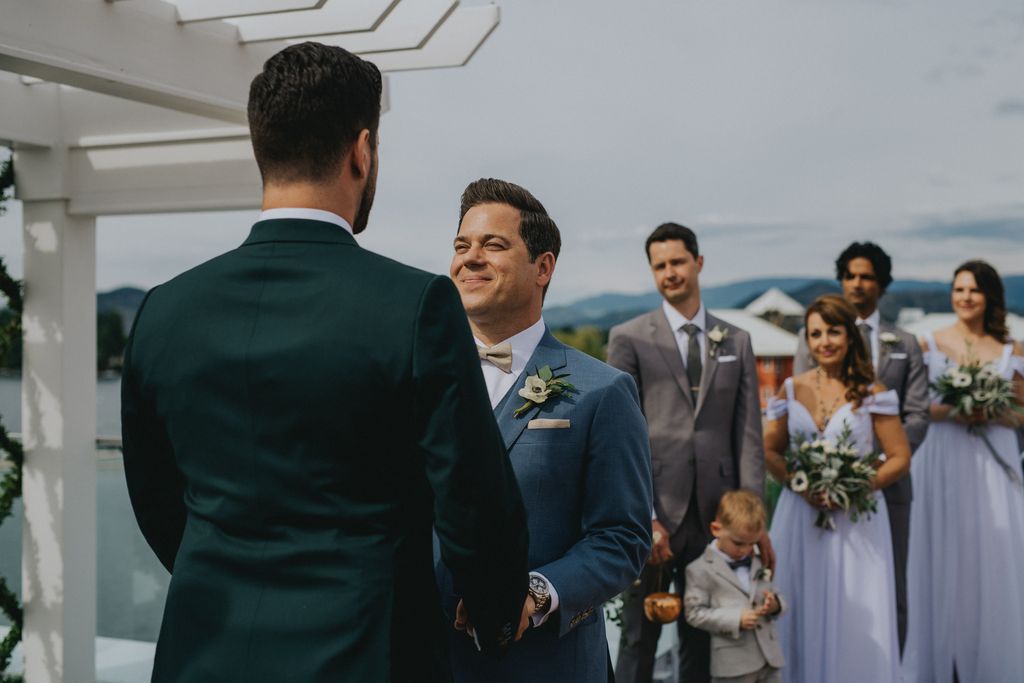 LGBTQ wedding ceremony grooms