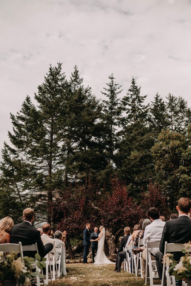 Wedding ceremony aisle on Pender Island