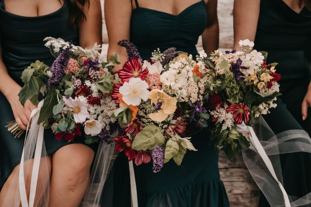 Wedding bouquets by Nighthawk Farm on Pender Island