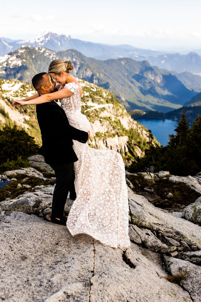 Newlyweds on top of BC Mountain by Esther Moerman