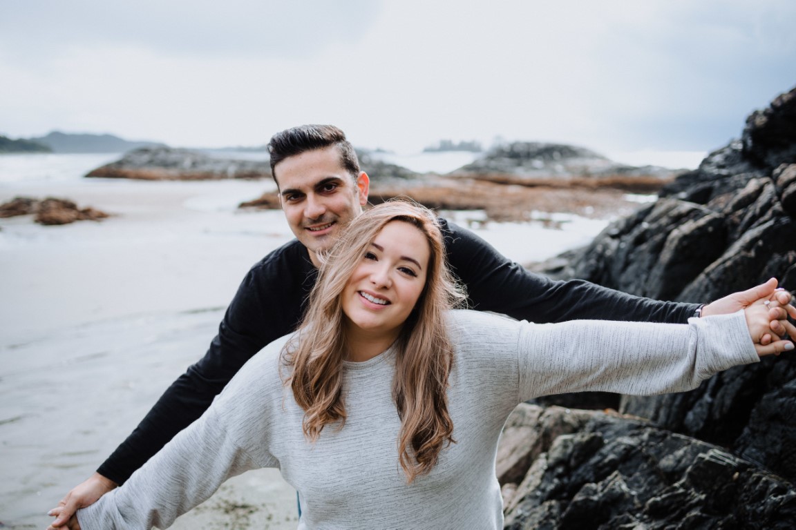 Celebrating on Tofino beach by Megan Maundrell