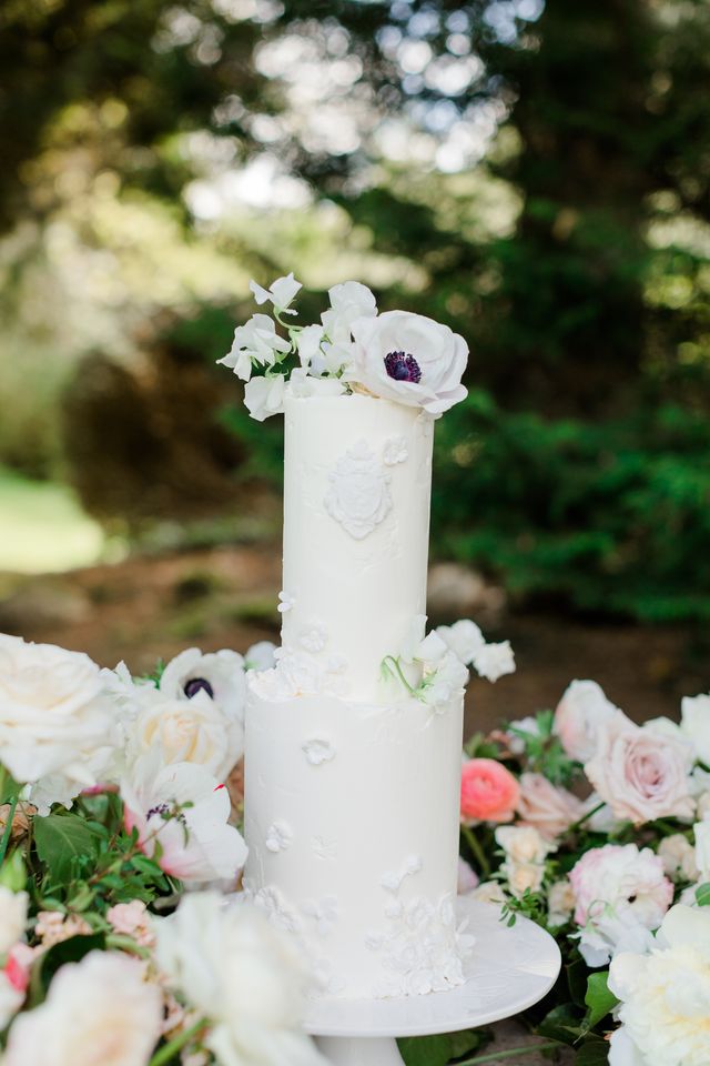 Wedding cake by Nicole in Vancouver garden