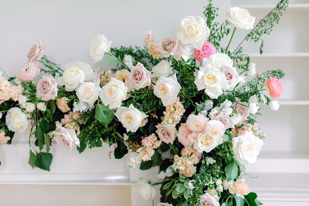 Wedding flowers in pink and white