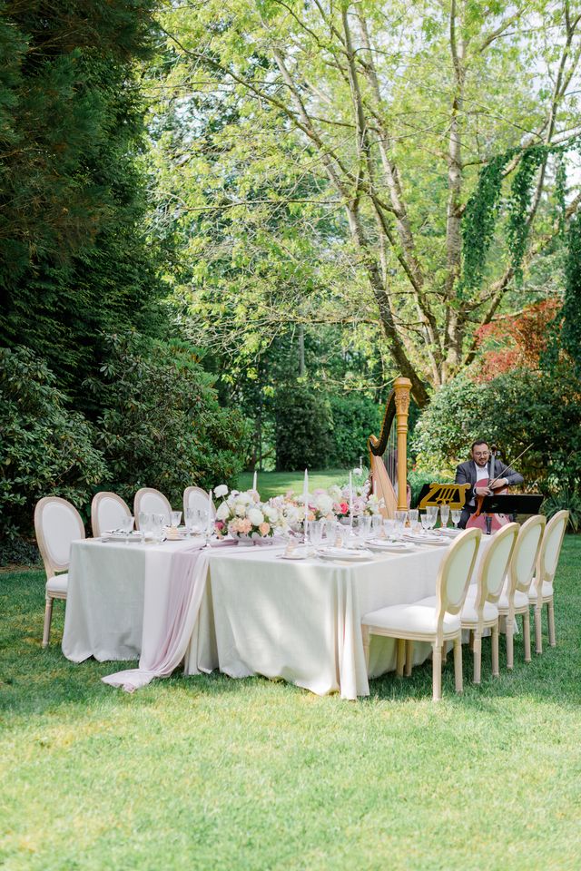 Modern Classic Romance outdoor wedding table