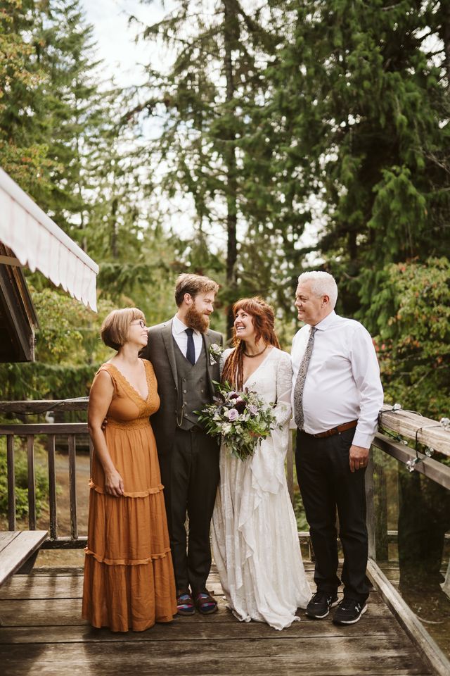 Newlyweds with family