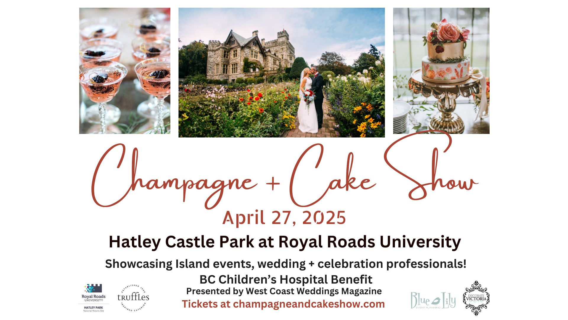 Champagne + Cake Show at Hatley Castle invite