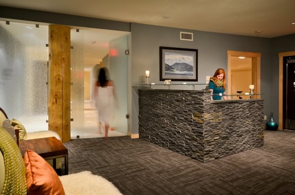 Rock desk lobby at Tyax Lodge Spa